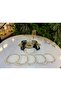 Cocktail Napkin,Silver Gold Line Pattern Oval Shaped Coffee Tray Napkin Holder,6-Piece Presentation Napkin