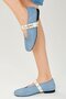 Nolina Straw Denim Blue Color Strappy Women's Ballerina Shoes - 3
