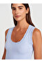 10750 Corded Fine Textured Knitwear Blouse-Blue - 3