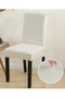 Lycra Fabric - Washable Chair Covers Set of 6, Cream Color - 3