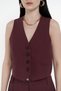 Anka Linen Claret Red Vest Trousers Set - 7
