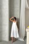 Women's White Adjustable Comfortable Strap Loose Dress Dpg090