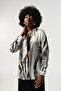 Women's Striped Patterned Oversize Cut Shirt
