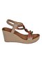 25Y155 Women's Stone Wedge Heeled Elastic Comfort Sandals - 2