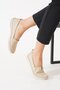 Kaner V Mouth Saddled Genuine Leather Women's Shoes Beige Skin - 2