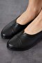 Certa V Mouth Women's Genuine Leather Shoes Black Skin - 4
