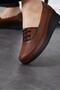 Rewer Mirror Studded Women's Genuine Leather Shoes Tan Skin - 4