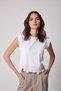 Women's White Vatka Look Laser Cut Embroidery Detailed Design T-Shirt - 2518