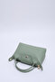 Mint Green Shk135 Faux Leather, Single Compartment, Double Strap Hand, Arm and Cross Shoulder Bag - 7