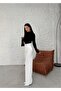 White Lycra Velcro Closure Women's Palazzo Trousers - 3
