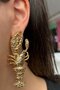 Gold Color Scorpion Figured Design Earrings (Pair)