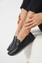 Posyer Sole Stitched Moccasin Genuine Leather Shoes Black Skin - 4