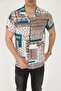 Blue Color Patterned Viscose Men's Shirt - 3