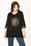 Women's Large Size Black Stone Detailed Tunic 65n32428 - 6
