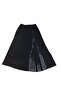 Women's Elastic Waist Leather Detailed Stone Combed Cotton Skirt - 3