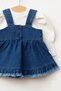 Baby Girl Tasseled Denim Gilet Dress Balloon Blouse Luxury Jean Set