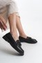 Women's Loafer Round Buckle Black Lightweight Stylish Casual Shoes - 3