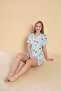 Women's Cotton Strawberry Patterned Shorts Pajama Set