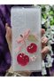 Transparent Phone Case Compatible with Samsung Galaxy A33 Cherry and Bow Pattern