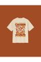 Beige Color Oversize Flower Printed Unisex T-Shirt T-Shirt