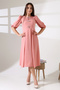 Watermelon Sleeve Midi Dress with Metal Accessories - Powder - 4