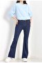Mona Women's Navy Blue Full Lycra Flared Jeans Denim Trousers - 5