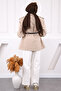 Beige Shoulder Epaulette Belted Trench Coat - 4