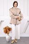 Beige Shoulder Epaulette Belted Trench Coat - 3