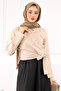 Beige Waist Tie Crop Shirt