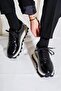 - Black Genuine Leather Lace-Up Men's Sneaker 115-K556