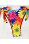 Flower-Patterned Two-Piece Very Stylished Bikini Set with Drawstring Tie Capcanli - 5