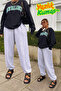 2 Pack 3 Thread Winter Oversize Fit Large Size Gray / Black High Waist Oversize Sweatpants - 4