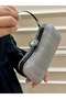 Women's Silvery Hold Detailed Long Chain Strap Evening Dress Bag - 2