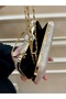 Women's Silvery Hold Detailed Long Chain Strap Evening Dress Bag - 6