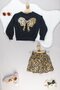 Leopard Print Girls' Set with Bow - Stylish and Comfortable I for Casual and Special Occasions - 4