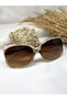 Ovela Round Light Transparent Brown Women's Sunglasses