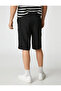 Basic Woven Shorts with Elastic Waist Pocket - 4