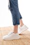 Mıla White Sneaker High Lace-Up Canvas Original Linen Sports Shoes Kotnel - 7