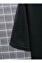 Printed Oversize Crew Neck T-Shirt - Black - 4