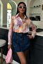 Batik Patterned Satin Shirt 3409 - 6