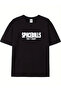 Printed Oversize Crew Neck T-Shirt - Black - 3
