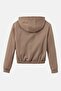 Kids Girl Hoodie Long Sleeves Plain Sweatshirt, Brown - 2