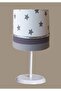 White Gray Fabric Covered Bedroom Young and Children's Room Lampshade Table Lamp