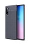 حافظة جلدية لهاتف Galaxy Note 10 منقوشة فاخرة من السيليكون باللون الأزرق الداكن + واقي شاشة شبح