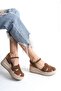 Women's Genuine Leather Soft Sole Wedge Heel Sandals 7259 - 5