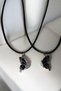 Magnetic Pink Black and White Butterfly Magnetic Necklace 2-Piece Dating Necklace - 3