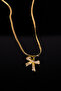 Bow Model, Stylish and Elegant Gold Steel Necklace with Italian Scrunch Chain - 4