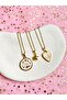 Women's Luck Necklace Mine Detailed Triple Combination Necklace