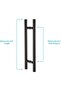 60cm L 45cm hole to hole Stainless Steel Push Pull Door Handle/Barn Door Pull Handle/Glass Pulls, Ma - 3