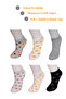 Women's Quality Combed Cotton Floral Patterned (6 Pairs) Short Booties Socks - 2